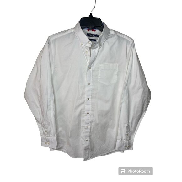 Izod Button Down Long Sleeve Shirt Big Boy's Size XL (18-20) White MSRP $34 - Picture 1 of 6